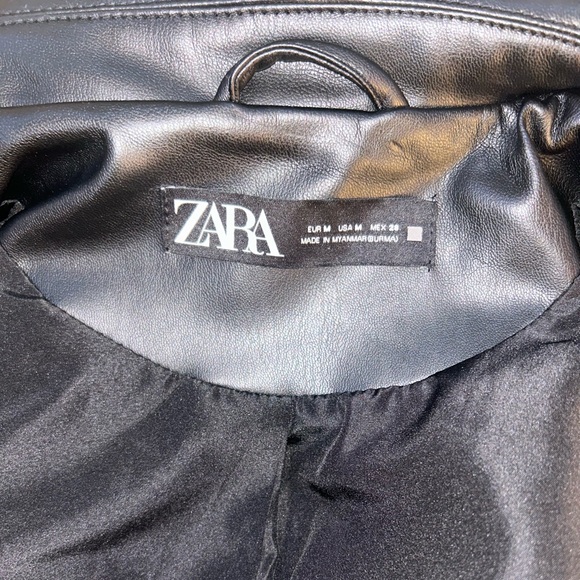 Zara Faux leather biker Jacket in black - Picture 5 of 5